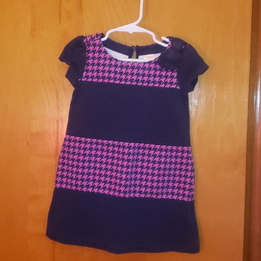 Gymboree shortsleeve dress in navy and pink 4T